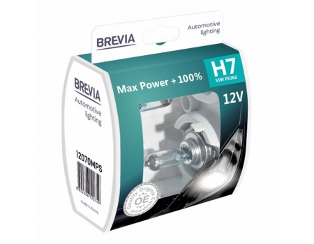 Brevia Автолампи H7 55w Max Power 100% 12070MPS 2шт