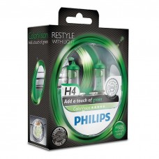 PHILIPS ColorVision green Галогенные лампы H4 12V 60/55W 2 шт.+ 60% 12342CVPGS2