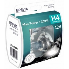 Brevia Лампа автомоб. Н4 12V 55/60W 100% Max Power (2шт/комп)