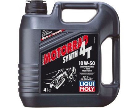 Liqui Moly Racing Synth Cинтетическое моторное масло для 4-тактных мотоциклов 4T 10W-50, 4л (7508)