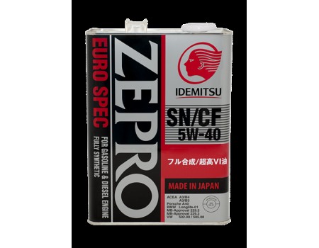 IDEMITSU ZEPRO EURO SPEC 5W-40 SN/CF Fully-Synthetic 4L