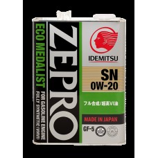 IDEMITSU ZEPRO ECO MEDALIST 0W-20 SN/GF-5 Fully-Synthetic 4L