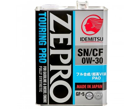 IDEMITSU  ZEPRO TOURING PRO 0W-30 SN/CF GF-5 Fully-Synthetic 4L